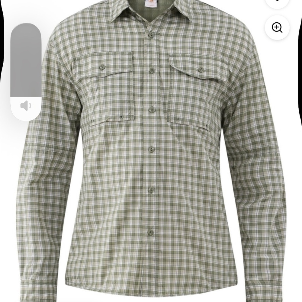 Ozark Trail Men's Light Green Plaid Nylon Upstream Fisherman Shirt